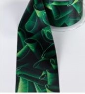 Bedrukt  Lint Greenleaf 70mm 80 cm MatGoud opdruk Ruscus 