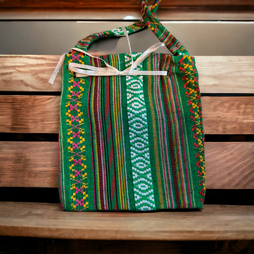 Pendelzakje Geluksbuidel Giftbag Bolivia pink 14*15cm / stuk met hengsel en koordje