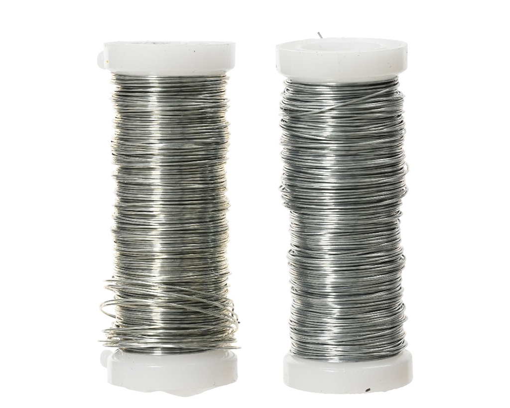 Zilverdraad op rol 2*30 meter 0.3mm metaaldraad set van 2