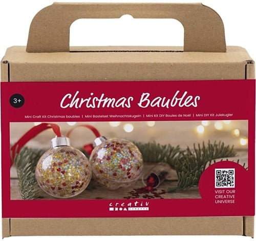 DIYkit Pakket Hobbyset Mini Hobbyset Kerstbal met pailletten