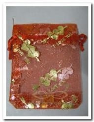 Cadeauzakje giftbag Organza I Love You Rood 7x9 cm