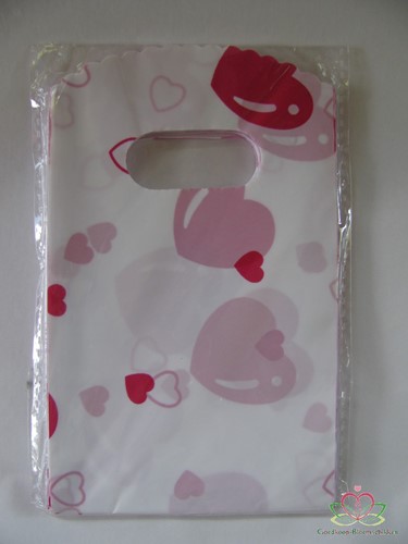 Cadeauzakje giftbag Fuchsia Harten ca. 50 stuks