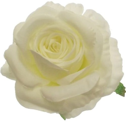 Zijden Roos Ivory 9 cm Single Flower Head 12 stuks Doos Goedkoopje