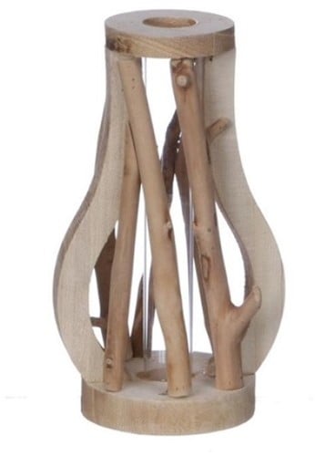 Decoratief Drijfhout met Reageerbuis L9,5 W7,5 H15,5 cm