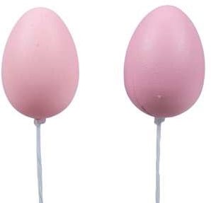 Gekleurde eieren op draad Roze 3x4 cm zak 12 stuks kunststof