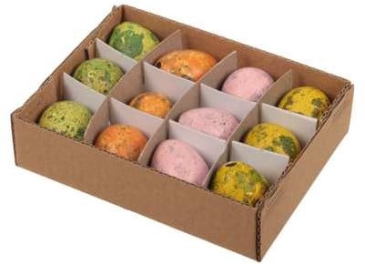 Kwarteleitjesmix 4 kleuren 12 stuks uitgeblazen voor decoratie