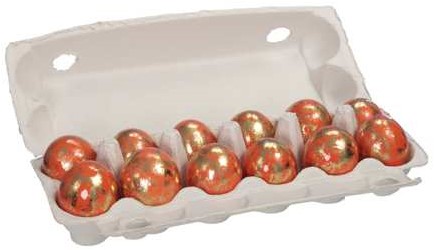 Kippeneieren Goud Spikkel Oranje leeggeblazen voor decoratie doos 12 stuks
