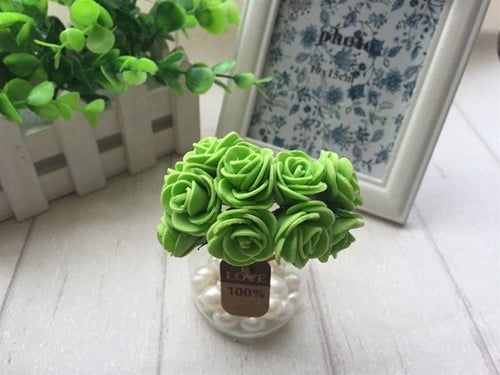 Mini Foam Roos Appelgroen 2,5 cm Zak 144 stuks