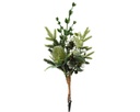 Kersthanger Winters Groen, distel met Clip Groen Wit 22 cm Per Stuk