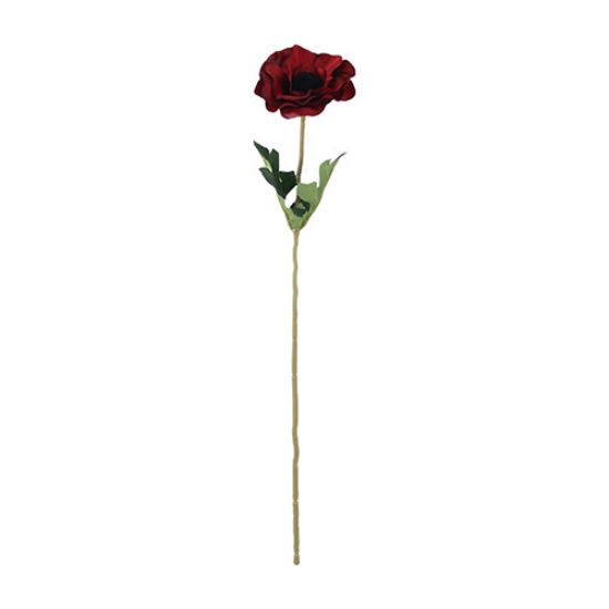 Anemoon Rood/Zwart Zijdenbloem 48 cm per stuk