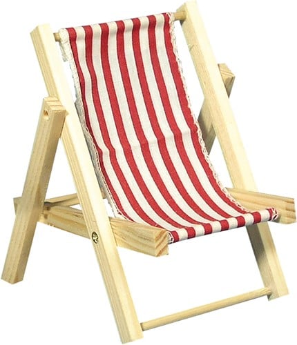 [A-013900] Strandstoel Hout Maritiem Rood 14 cm 1 stuk