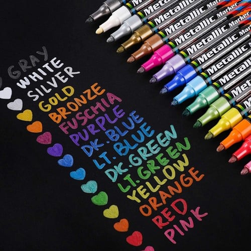 [A-023165] Viltstift Metalic marker watervast Geel 3 mm per stuk