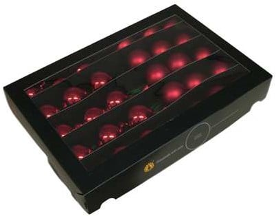 [A-027245] Kerstballen op Lange draad Rood combi glans mat 5 cm 30 stuks