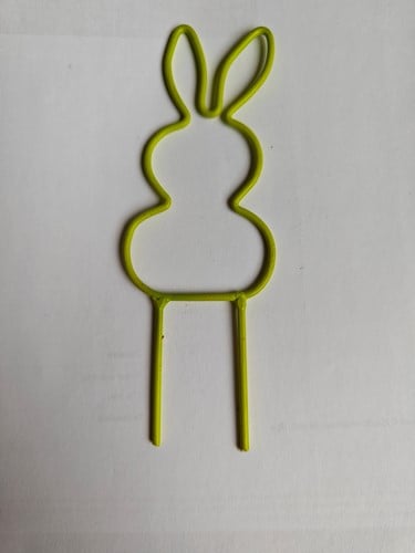 [A-025246] Metalen Frame Haas staand oor op steker Lime Groen 15 cm
