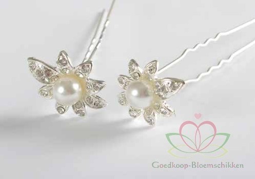 [A-009776] Brochespeld Lily White doosje 6 stuks