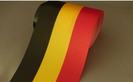 [A-012211-25086] Belgische vlag met Gouden opdruk 100 mm 60 cm