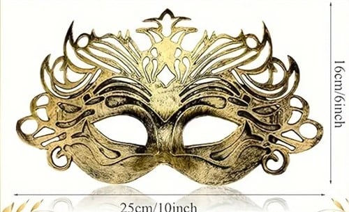 [A-027350] Venetiaans masker Goud Vleugelmotief per stuk