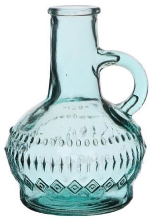 [A-023079] Gekleurd Glazen Flesje Lille Soft Blue Ø7 cm H10 cm per stuk