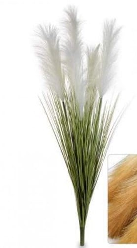 [A-023840] Gynerium Pluimen Wit Kunstbloem 100 cm per stuk