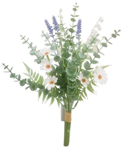 [A-024530] Eucalyptus Lavendel Margriet Boeketje Corsagevuller 37 cm