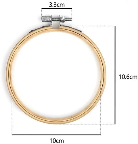 [A-023688] Bamboe Borduurring Flowerhoop Bloemenring met stelschroef 10 cm per stuk
