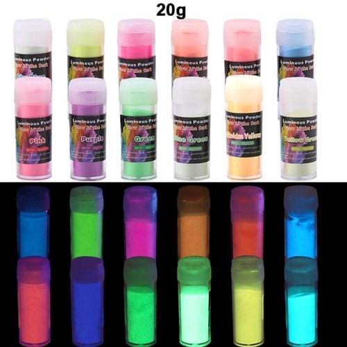 [A-024223] Pigment Luminous poeder Glow in the dark kleurstof voor Epoxy en nagels Skyblue 20 gram