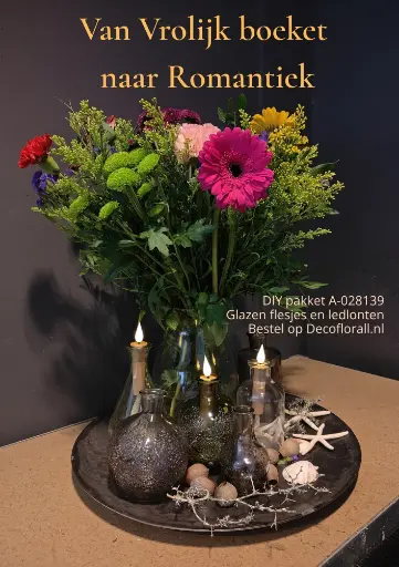 [A-028139] Van Vrolijk boeket naar Romantiek Stel zelf je pakket samen